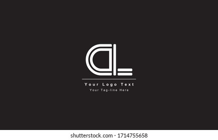Diseño del logotipo Premium de la carta inicial DL. Logo del icono del Alfabeto basado en DL LD basado inicialmente en colores blanco y negro moderno