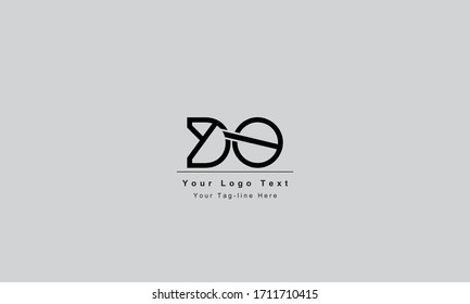 Premium Initial Letter DO logo design. Trendy awesome artistic black and white color
DO OD initial based Alphabet icon logo