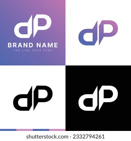 Premium Initial Letter DP vector Logo Gradient Logo isolated Purple Logo. Usable for Business and Branding Logos. Flat Vector Logo Design Template Element.