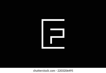 Premium Initial Letter EF logo design. Trendy awesome artistic black and white color. EF FE initial based Alphabet icon logo