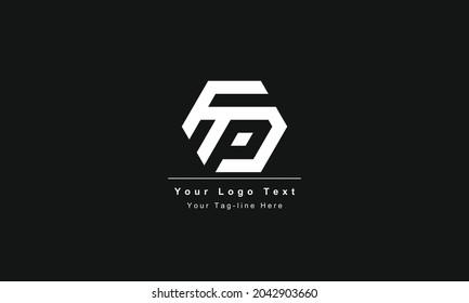 Premium Initial Letter FP logo design. Trendy awesome artistic black and white color. FP PF initial based Alphabet icon logo