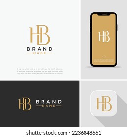 Premium Initial Letter HB oder BH Logo Design. Trendy awesome künstlerische JM MJ Initial-basierte Alphabet Symbol-Logo.