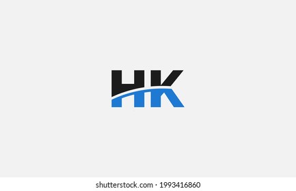 Premium Initial Letter HK logo design. Trendy awesome artistic black and white color
HK KH initial based Alphabet icon logo