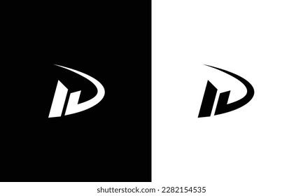 Premium Initial Letter ID logo design. Trendy awesome artistic black and white color. ID DI initial based Alphabet icon logo