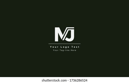 Premium Initial Letter JM logo design. Trendy awesome artistic black and white color JM MJ initial based Alphabet icon logo