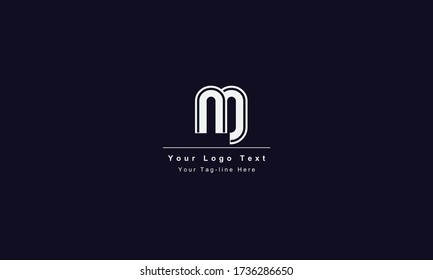Diseño del logotipo de la carta inicial premium JM. Impresionante moda artístico color blanco y negro JM MJ logotipo del icono del Alfabeto basado inicialmente en el principio