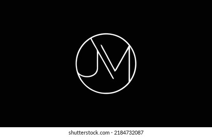 Premium Initial Letter JM logo design. Trendy awesome artistic black and white color JM MJ initial based Alphabet icon logo