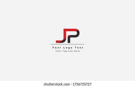 Premium Initial Letter JP logo design. Trendy awesome artistic black and white color JP PJ initial based Alphabet icon logo