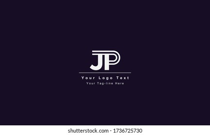 Premium Initial Letter JP logo design. Trendy awesome artistic black and white color JP PJ initial based Alphabet icon logo