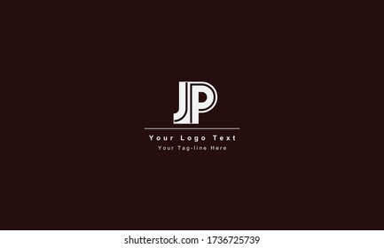 Premium Initial Letter JP logo design. Trendy awesome artistic black and white color JP PJ initial based Alphabet icon logo