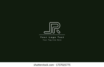 Premium Initial Letter JR logo design. Trendy awesome artistic black and white color JR RJ initial based Alphabet icon logo