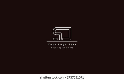 Premium Initial Letter JS logo design. Trendy awesome artistic black and white color JS SJ initial based Alphabet icon logo