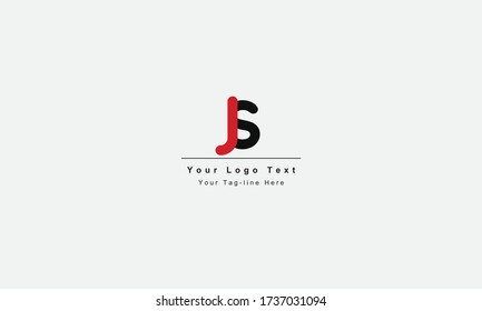 Diseño del logotipo de la carta inicial premium de JS. Impresionante moda artístico color blanco y negro JS SJ logotipo del icono del Alfabeto basado en el principio