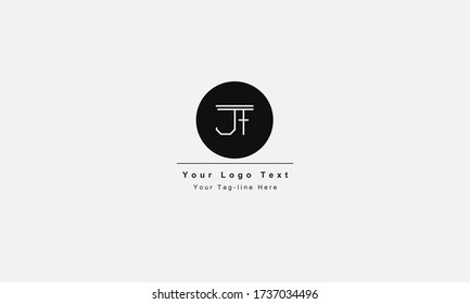 Premium Initial Letter JT logo design. Trendy awesome artistic black and white color JT TJ initial based Alphabet icon logo