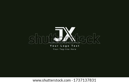 Premium Initial Letter JX logo design. Trendy awesome artistic black and white color JX XJ initial based Alphabet icon logo