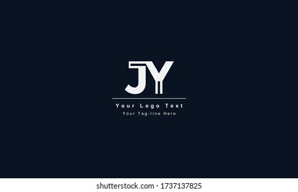 Premium Initial Letter JY logo design. Trendy awesome artistic black and white color JY YJ initial based Alphabet icon logo