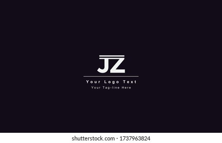 Premium Initial Letter JZ logo design. Trendy awesome artistic black and white color JZ ZJ initial based Alphabet icon logo