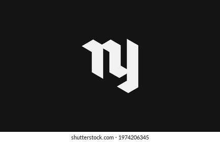 Premium Initial Letter NY logo design. Trendy awesome artistic black and white color
NY YN initial based Alphabet icon logo