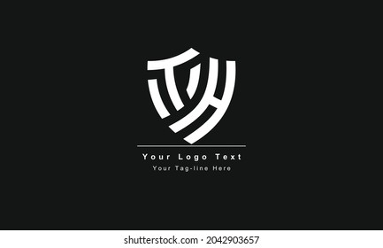 Premium Initial Letter TH logo design. Trendy awesome artistic black and white color. TH HT initial based Alphabet icon logo