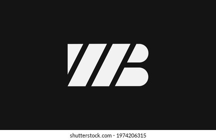 Premium Initial Letter WB logo design. Trendy awesome artistic black and white color
WB BW initial based Alphabet icon logo