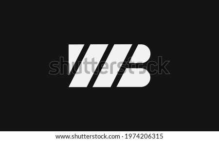 Premium Initial Letter WB logo design. Trendy awesome artistic black and white color
WB BW initial based Alphabet icon logo