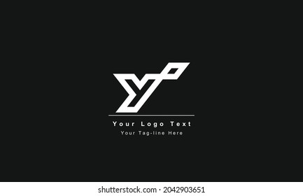 Premium Initial Letter YP logo design. Trendy awesome artistic black and white color. YP PY initial based Alphabet icon logo