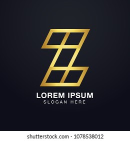 premium initial letter Z logo template in gold color