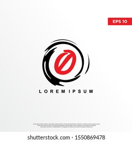 premium initial number 0 logo inside enso zen. modern icon, template design