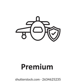 Seguro de Premium :Vector Icono que puede modificarse o editarse fácilmente

