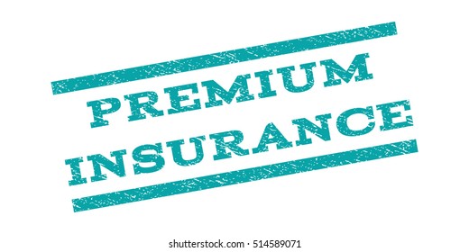 Premium Insurance watermark stamp. Text tag between parallel lines with grunge design style. Rubber seal stamp with dust texture. Vector color ink imprint on a white background.