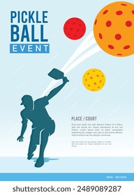 Premium and interactive editable vector file of pickleball player poster best for your digital design and print mockup