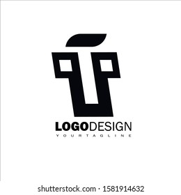Premium IP or PI letters logo design. Creative elegant curve vector logotype. Luxury linear creative monogram. Combined letters I and P