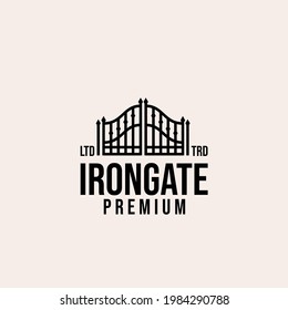 premium iron gate vector logo design