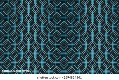 Premium Islamic Pattern Design with vector. Cyan color Islamic Pattern Design.