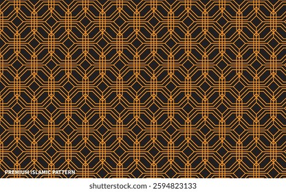 Premium islamic pattern Design with vector.Abstract geometric pattern by triangles, rhombuses. A seamless vector background. White and gold texture. Graphic modern pattern.