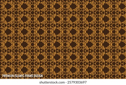 Premium Islamic Pattern Design with vector.Seamless Islamic Pattern on Golden and Black color Background