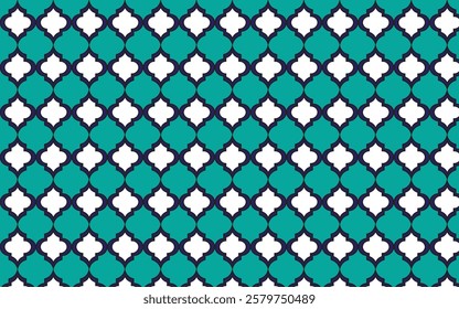 Premium Islamic Textile Pattern Design with vector .Cyan and White color Pattern vector Design of Textile