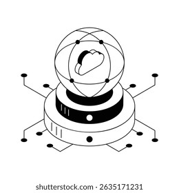 Premium isometric icon of a cloud network system