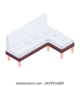 Premium isometric icon of a corner sofa