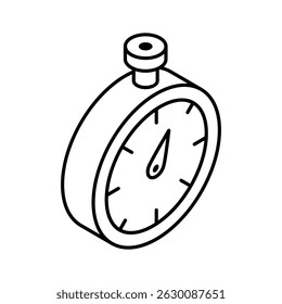 A premium isometric icon of digital stopwatch timer