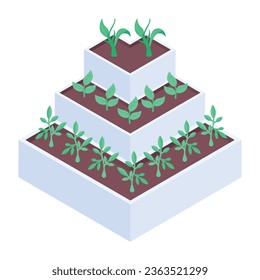 Premium isometric icon of farming glasshouse  