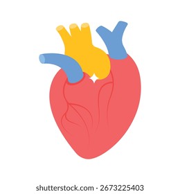 Un icono isométrico premium con órgano de corazón humano