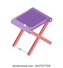 Premium isometric icon of foldable picnic table