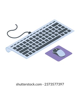 Premium isometric icon of input devices 