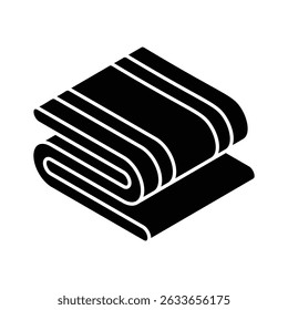 A premium isometric icon of neatly folded towel