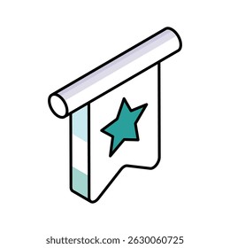 A premium isometric icon of reading bookmark