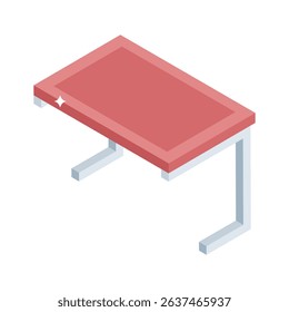 A premium isometric icon of shared classroom table