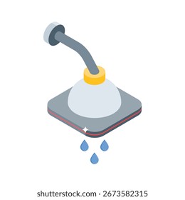 Un icono isométrico premium de la cabeza de ducha