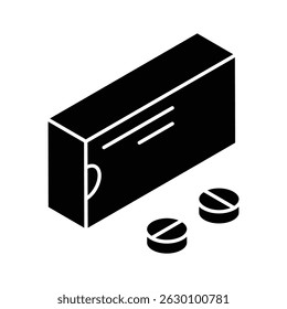 Premium isometric icon showing assorted medical pills