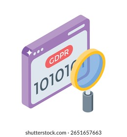 Icono isométrico de Premium que muestra la función de búsqueda binaria